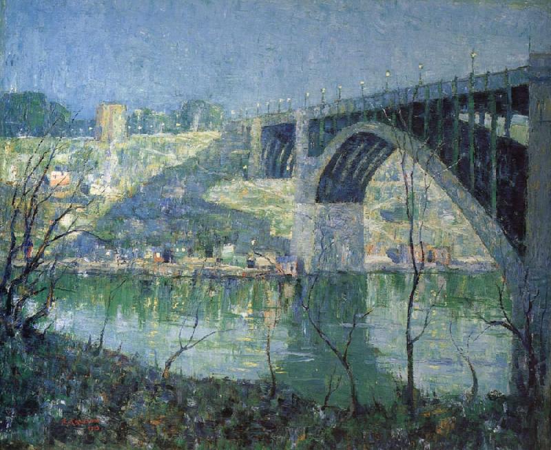 Ernest Lawson Spring Night,Harlem River Norge oil painting art